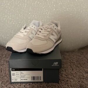 New Balance Little Kids 574 Beige Sneakers